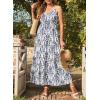 imageDokotoo Summer Dress Casual Womens Boho Dress Sleeveless Printed Long Tiered Maxi Dress Beach Dress 2025Blue