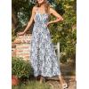 imageDokotoo Summer Dress Casual Womens Boho Dress Sleeveless Printed Long Tiered Maxi Dress Beach Dress 2025Blue