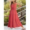 imageDokotoo Summer Dress Casual Womens Boho Dress Sleeveless Printed Long Tiered Maxi Dress Beach Dress 2025Dark Red