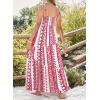 imageDokotoo Summer Dress Casual Womens Boho Dress Sleeveless Printed Long Tiered Maxi Dress Beach Dress 2025Red