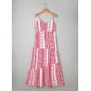imageDokotoo Summer Dress Casual Womens Boho Dress Sleeveless Printed Long Tiered Maxi Dress Beach Dress 2025Red