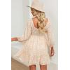 imageDokotoo Summer Dresses for Women 2025 Boho Floral Square Neck Smocked 34 Sleeve Casual ALine Swing Mini Dress SundressBeige