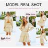 imageDokotoo Womens 2025 Summer Spring Deep V Neck Ruffle Long Sleeve Open Back Flowy Mini DressBeige