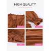imageDokotoo Womens 2025 Summer Spring Deep V Neck Ruffle Long Sleeve Open Back Flowy Mini DressSolid Brown