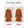 imageDokotoo Womens 2025 Summer Spring Deep V Neck Ruffle Long Sleeve Open Back Flowy Mini DressSolid Brown