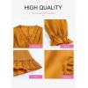 imageDokotoo Womens 2025 Summer Spring Deep V Neck Ruffle Long Sleeve Open Back Flowy Mini DressSolid Orange