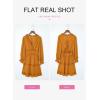 imageDokotoo Womens 2025 Summer Spring Deep V Neck Ruffle Long Sleeve Open Back Flowy Mini DressSolid Orange