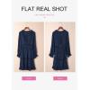 imageDokotoo Womens 2025 Summer Spring Deep V Neck Ruffle Long Sleeve Open Back Flowy Mini DressSolid Royal Blue