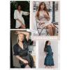 imageDokotoo Womens 2025 Summer Spring Deep V Neck Ruffle Long Sleeve Open Back Flowy Mini DressSolid White
