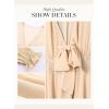 imageDokotoo Womens Casual Spring Fall 2025 Deep V Neck Knotted Tiered Chiffon Elegant Mini Short Swing Skater Dresses3 Apricot