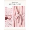 imageDokotoo Womens Casual Spring Fall 2025 Deep V Neck Knotted Tiered Chiffon Elegant Mini Short Swing Skater Dresses3 Pink2