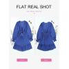 imageDokotoo Womens Casual Spring Fall 2025 Deep V Neck Knotted Tiered Chiffon Elegant Mini Short Swing Skater Dresses3 Royal Blue