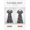 imageDokotoo Womens Dresses 2025 Square Neck Tie Backless Summer Dresses Cap Sleeve Floral Buttoned Empire Waist Maxi DressBlack