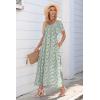 imageDokotoo Womens Dresses 2025 Square Neck Tie Backless Summer Dresses Cap Sleeve Floral Buttoned Empire Waist Maxi DressGreen