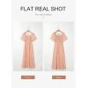 imageDokotoo Womens Dresses 2025 Square Neck Tie Backless Summer Dresses Cap Sleeve Floral Buttoned Empire Waist Maxi DressPink