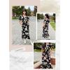 imageDokotoo Womens Dresses V Neck Empire Waist Dress Summer Spring Short Sleeve Elegant Flowy Long Floral Maxi DressBlack