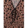imageDokotoo Womens Dresses V Neck Empire Waist Dress Summer Spring Short Sleeve Elegant Flowy Long Floral Maxi DressBrown