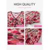 imageDokotoo Womens Dresses V Neck Empire Waist Dress Summer Spring Short Sleeve Elegant Flowy Long Floral Maxi DressRose