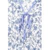 imageDokotoo Womens Dresses V Neck Empire Waist Dress Summer Spring Short Sleeve Elegant Flowy Long Floral Maxi DressSky Blue