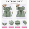 imageDokotoo Womens Off The Shoulder Summer Dresses 2025 Short Lantern Sleeve Ruffle Elastic Waist ALine Casual Mini DressB Grey