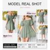 imageDokotoo Womens Off The Shoulder Summer Dresses 2025 Short Lantern Sleeve Ruffle Elastic Waist ALine Casual Mini DressB Grey
