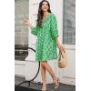 imageDokotoo Womens Summer Dresses 2025 Boho Floral Drawstring V Neck Chiffon Lantern Sleeve Beach Vacation Mini Dress SundressGreen