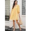 imageDokotoo Womens Summer Dresses 2025 Boho Floral Drawstring V Neck Chiffon Lantern Sleeve Beach Vacation Mini Dress SundressYellow