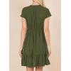 imageDokotoo Womens Summer Dresses 2025 Short Sleeve V Neck Empire Waist Drawstring Casual Ruffle ALine Swing Mini Babydoll DressGreen