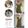 imageDokotoo Womens Summer Dresses 2025 Short Sleeve V Neck Empire Waist Drawstring Casual Ruffle ALine Swing Mini Babydoll DressGreen