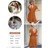 imageDokotoo Womens Summer Dresses 2025 Short Sleeve V Neck Empire Waist Drawstring Casual Ruffle ALine Swing Mini Babydoll DressOrange