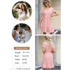 imageDokotoo Womens Summer Dresses 2025 Short Sleeve V Neck Empire Waist Drawstring Casual Ruffle ALine Swing Mini Babydoll DressPink