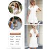 imageDokotoo Womens Summer Dresses 2025 Short Sleeve V Neck Empire Waist Drawstring Casual Ruffle ALine Swing Mini Babydoll DressWhite
