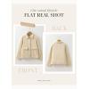 imageDokotoo Jackets for Women Casual Long Sleeve Collared Jacquard Coats Trendy Button Down Shacket Jacket with PocketsBeige