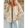imageDokotoo Jackets for Women Casual Long Sleeve Collared Jacquard Coats Trendy Button Down Shacket Jacket with PocketsBeige