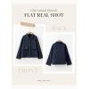 imageDokotoo Jackets for Women Casual Long Sleeve Collared Jacquard Coats Trendy Button Down Shacket Jacket with PocketsBlue
