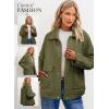 imageDokotoo Jackets for Women Casual Long Sleeve Collared Jacquard Coats Trendy Button Down Shacket Jacket with PocketsGreen
