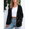 imageDokotoo Cardigan Sweaters for Women Casual Long Sleeve Button Down Chunky Knit Open Front Sweater TopsBlack