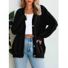 imageDokotoo Cardigan Sweaters for Women Casual Long Sleeve Button Down Chunky Knit Open Front Sweater TopsBlack