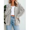 imageDokotoo Cardigan Sweaters for Women Casual Long Sleeve Button Down Chunky Knit Open Front Sweater TopsGrey