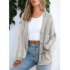 imageDokotoo Cardigan Sweaters for Women Casual Long Sleeve Button Down Chunky Knit Open Front Sweater TopsGrey