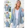 imageDokotoo Cardigan Sweaters for Women Casual Long Sleeve Button Down Chunky Knit Open Front Sweater TopsSky Blue
