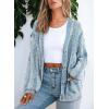 imageDokotoo Cardigan Sweaters for Women Casual Long Sleeve Button Down Chunky Knit Open Front Sweater TopsSky Blue
