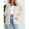 imageDokotoo Cardigan Sweaters for Women Casual Long Sleeve Button Down Chunky Knit Open Front Sweater TopsWhite