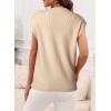 imageDokotoo Sweater Vest Women Casual Crewneck Sleeveless Sweaters for Women Solid Loose Cable Knit Tank TopsBeige
