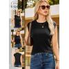 imageDokotoo Sweater Vest Women Casual Crewneck Sleeveless Sweaters for Women Solid Loose Cable Knit Tank TopsBlack