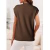 imageDokotoo Sweater Vest Women Casual Crewneck Sleeveless Sweaters for Women Solid Loose Cable Knit Tank TopsCoffee