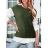 imageDokotoo Sweater Vest Women Casual Crewneck Sleeveless Sweaters for Women Solid Loose Cable Knit Tank TopsGreen