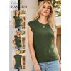 imageDokotoo Sweater Vest Women Casual Crewneck Sleeveless Sweaters for Women Solid Loose Cable Knit Tank TopsGreen