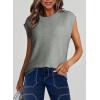 imageDokotoo Sweater Vest Women Casual Crewneck Sleeveless Sweaters for Women Solid Loose Cable Knit Tank TopsGrey