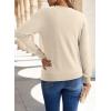 imageDokotoo Sweaters for Women Long Sleeve Wool Blend Crewneck Diamond Hollow Out Lightweight Soft Fall Pullover Sweater TopsApricot